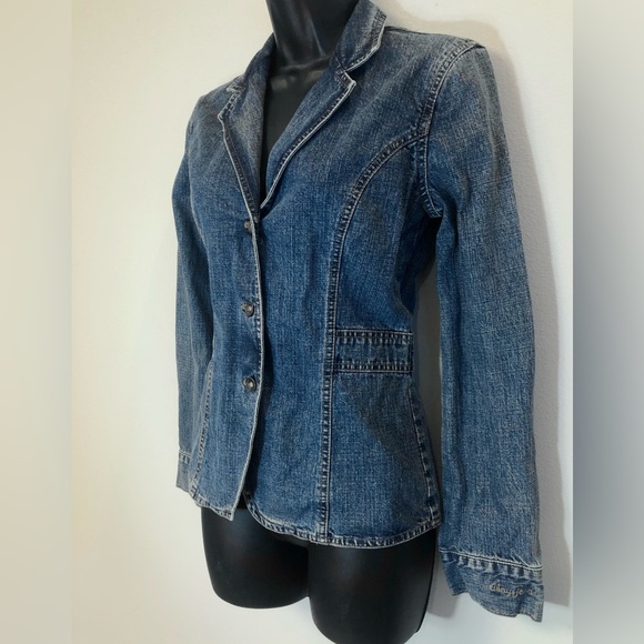 Vintage Y2K DKNY Jeans Blue Denim Jean Blazer Jacket Size S - Picture 2 of 8